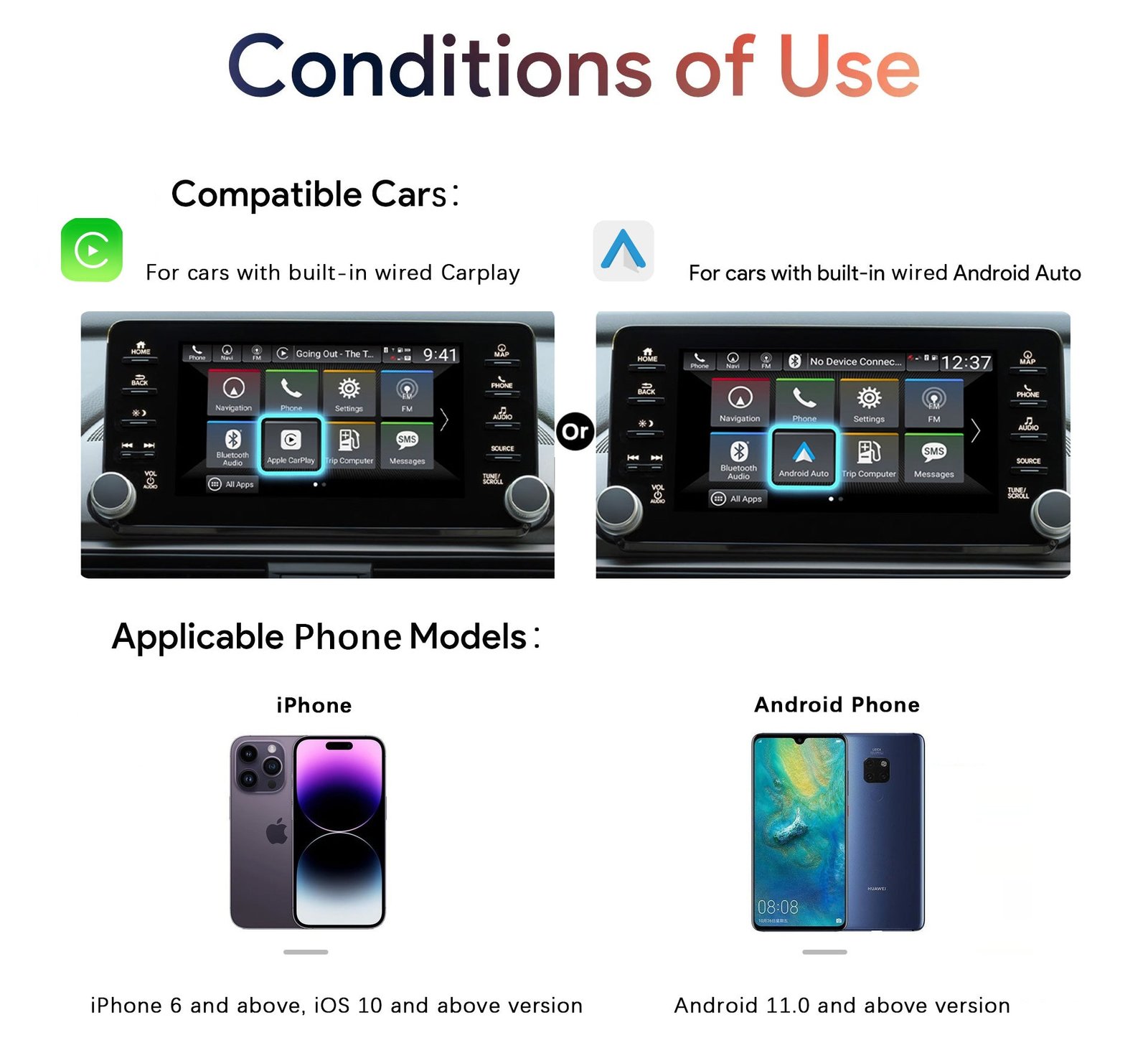 U2W Adapter Convert Wired CarPlay and AndroidAuto to Wireless